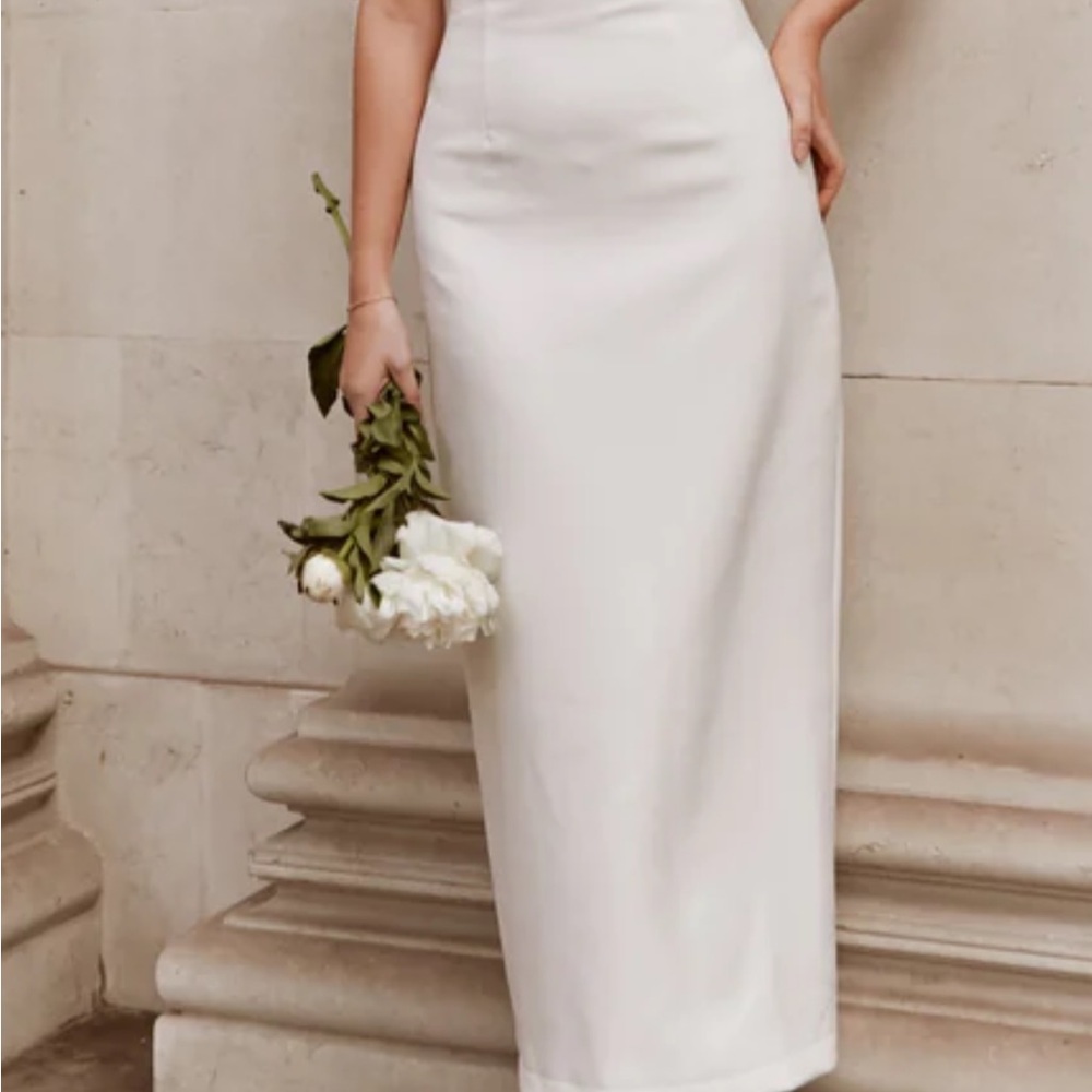 NWT Odd Muse London The Ultimate Muse Pearl Trim Midi Dress White Size XS - Picture 6 of 16
